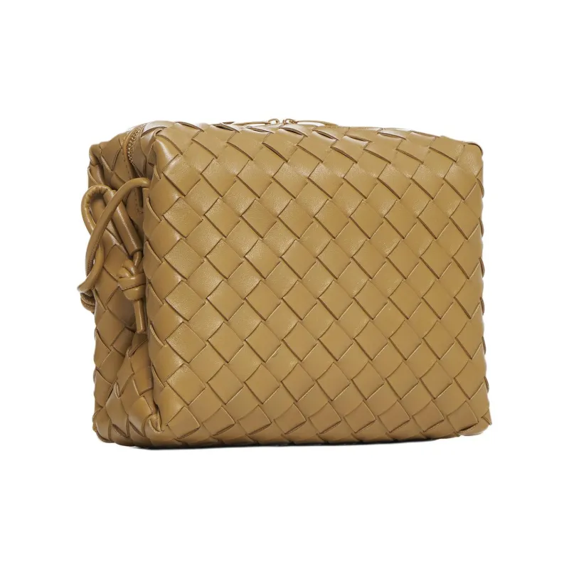 Bottega Veneta LOOP Soft Sheepskin Camera Bag Shoulder Bag Crossbody Bag Small Size Women's Deep Marzipan Color-1