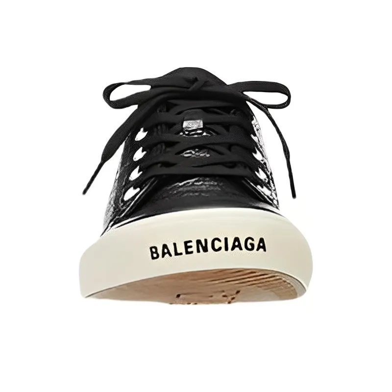 Balenciaga Paris Low Top Leather Sneaker Black-3