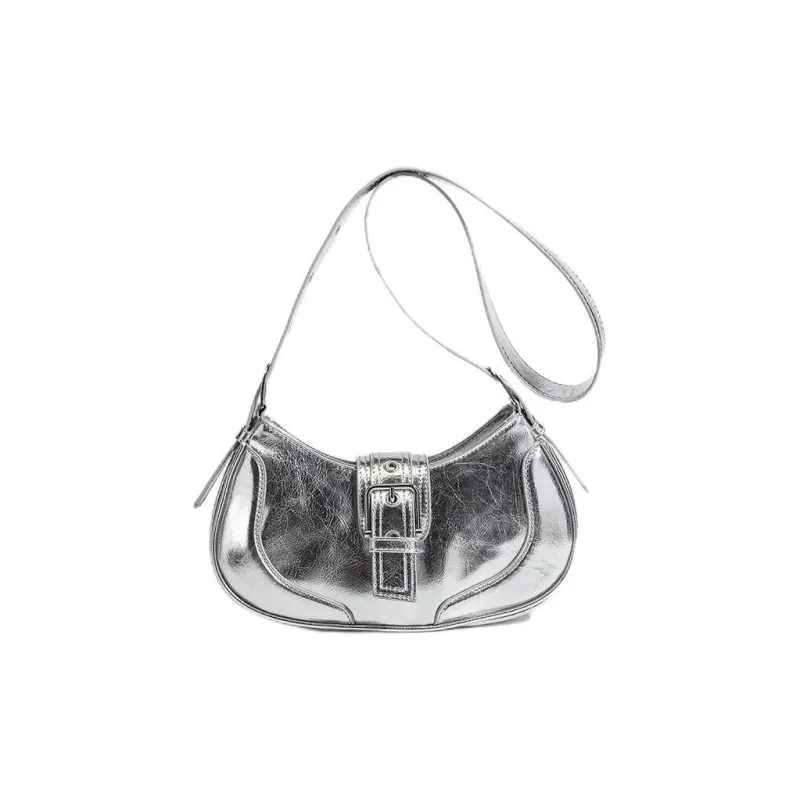 Carksky PU Portable Crossbody Bag Shoulder Bag Regular Women's Black/Silver-5
