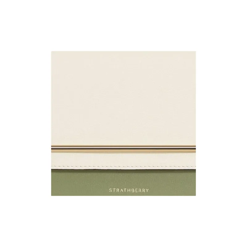 Strathberry Smooth Calf Leather Shoulder Bag Crossbody Bag Mini Women's Green & White-4