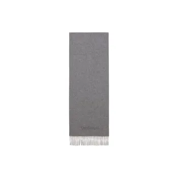 SAINT LAURENT Cashmere Knit Scarves Unisex Gray