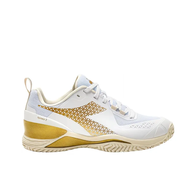 diadora Women's Blushield Torneo 2 AG 'White Gold'-1