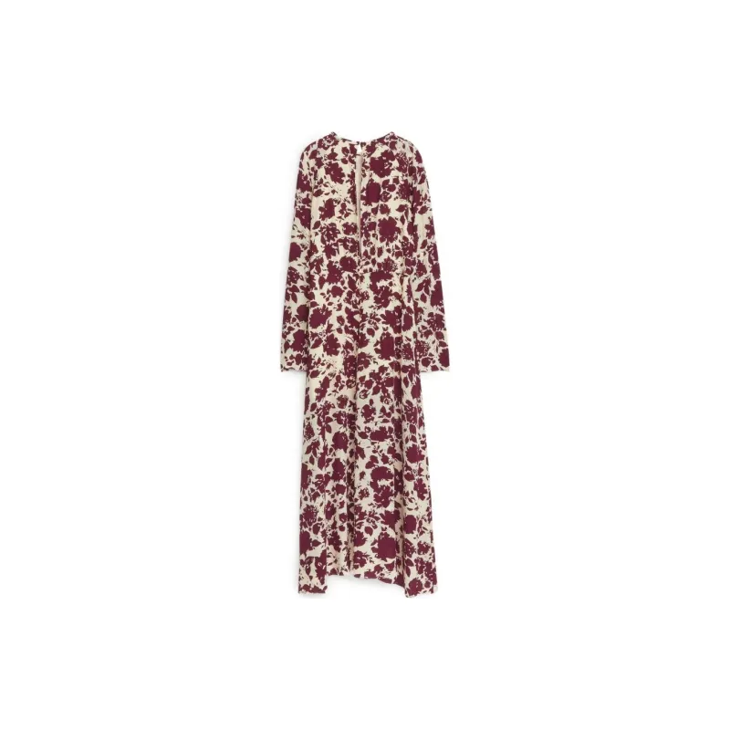 ARKET Long Sleeved Dresses Women's Ecru/Burgundy-1