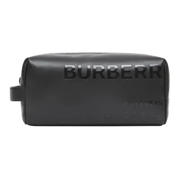 Burberry Leather Horseferry Toiletry Bag Black