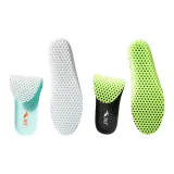 White Base with Green Base, Black Dial-Honeycomb Athletic Shoes Insoles[2 Pack]