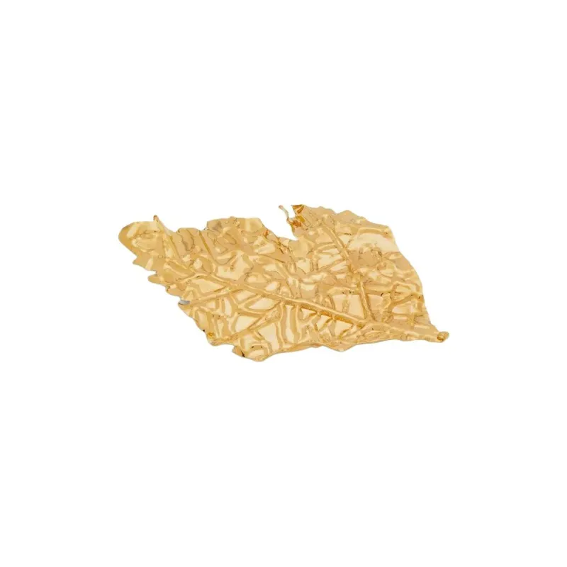 JIL SANDER Oversize Leaf shaped Polished Brooch-2