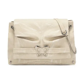 MEXICAN PU Small Square Bag Shoulder Bag Regular Women's Gray Blue/Light Apricot