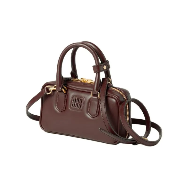 MIU MIU Arcadie Series Leather Shoulder Bag, Crossbody Bag, Handbag Mini Women's Briarwood-1