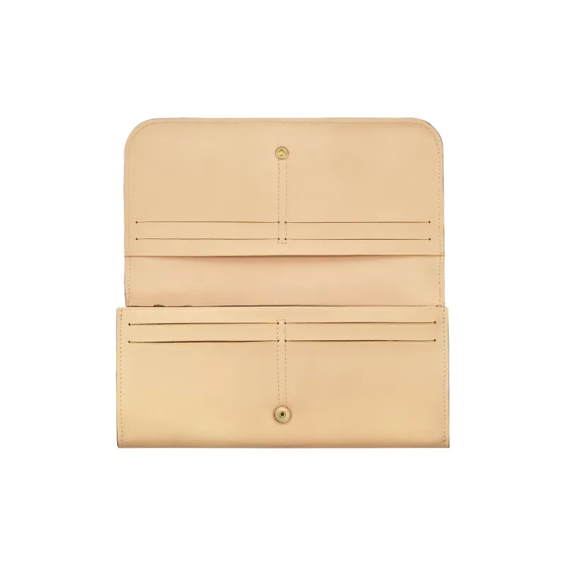 LONGCHAMP BOX-TROT Calfskin Wallet Women's Beige Yellow-1