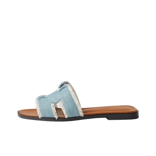 HERMES Oran Slide Slippers Women's Blue