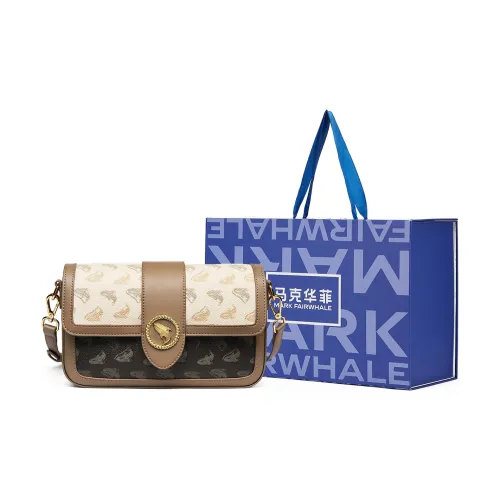 FAIRWHALE PVC Shoulder Bag Crossbody Bag Small Square Bag For Women's Regular Women's Coffee With Beige
