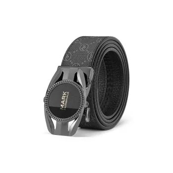 FAIRWHALE Ceremonial Business Automatic Buckle Belt Pvc Leather Belts Men's Width 3.5CM