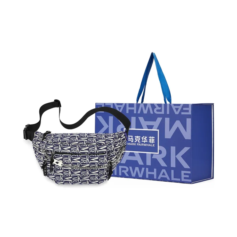 FAIRWHALE Fabric Crossbody Bag Fanny Pack Sling Bag Regular Unisex Dark Blue-1