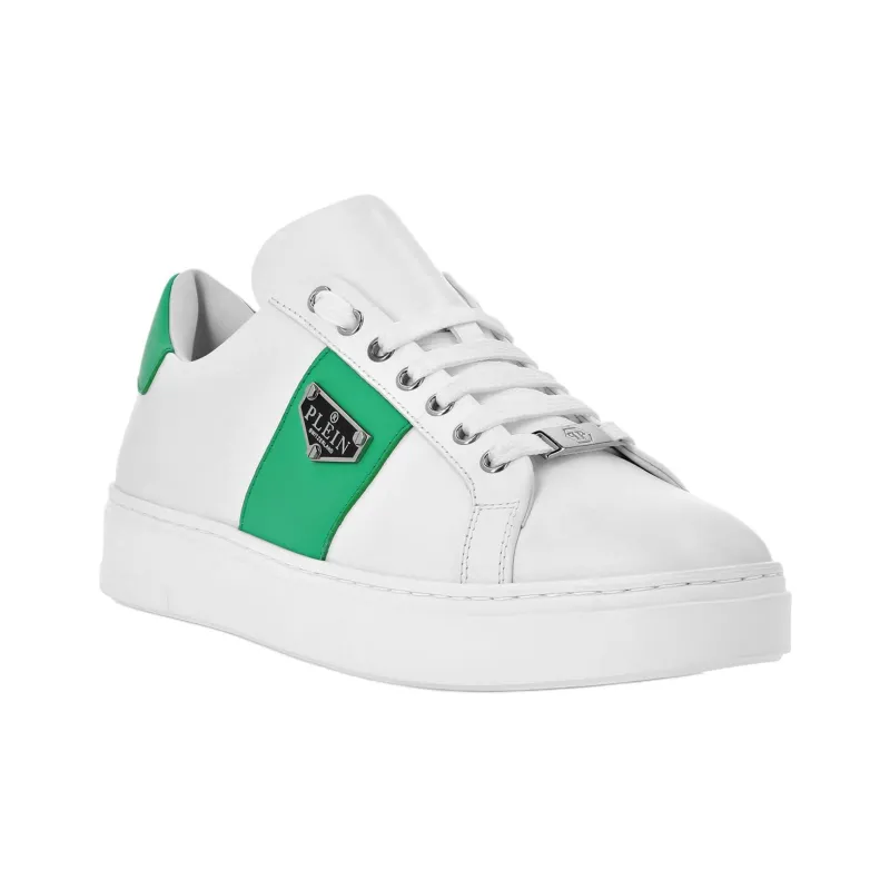 PHILIPP PLEIN Lo Top Low Top Skateboard Shoes Unisex White Green-2