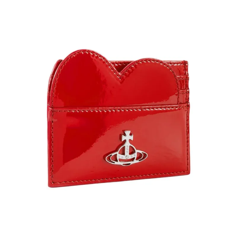 Vivienne Westwood Patent Leather Card Holder Women's Red-1
