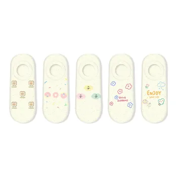 COTTON CHEESE No-Show Socks Unisex 5 Pack