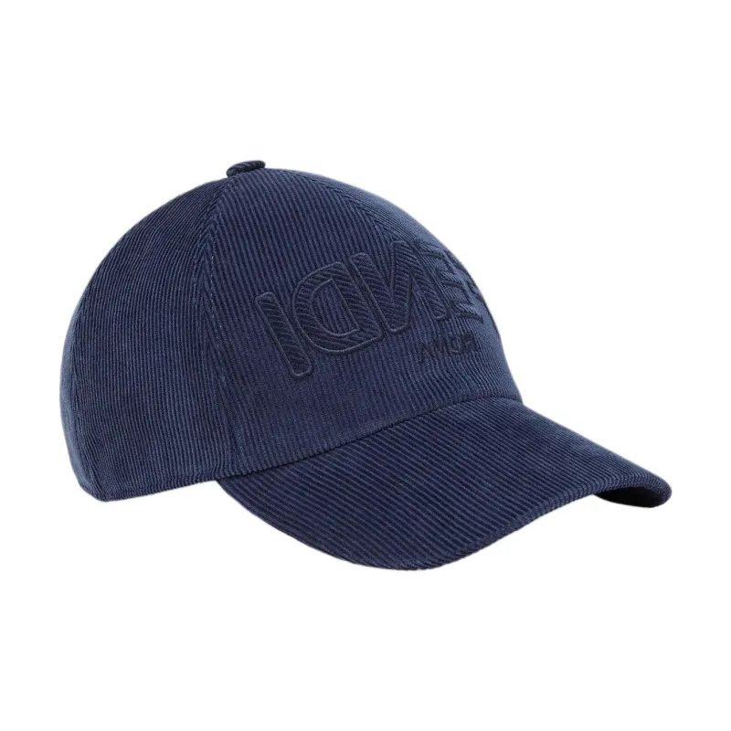 FENDI Logo Embroidered Corduroy Baseball Cap-1