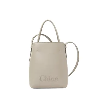 Chloe Calfskin Tote Bag Shopping Bag Shoulder Bag Crossbody Bag Handbag Micro Women's Greige