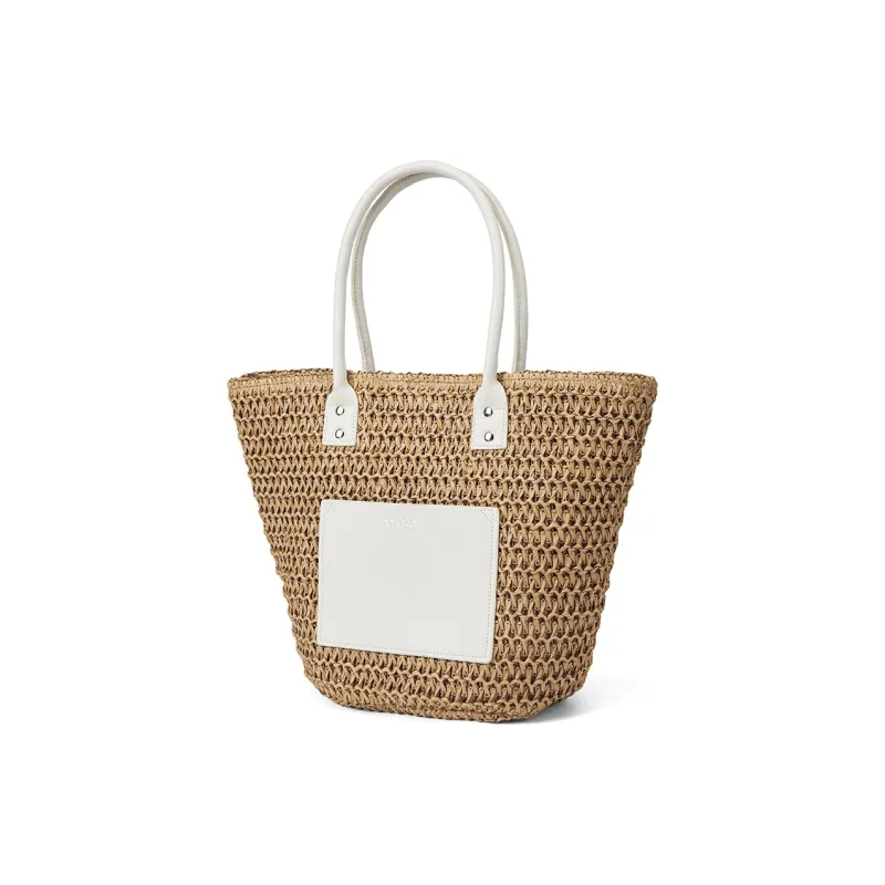 ST&SAT Fabric With Synthetic Leather Shoulder Bag Women's White-1