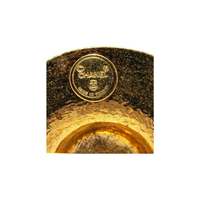 CHANEL 20th Century Plated Straw Hat Costume Brooch-2