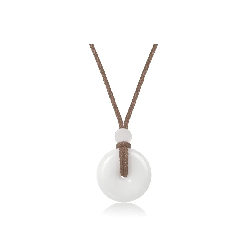 ORTAFFA Hetian Jade Necklaces Pale Greenish White Jade Unisex-5