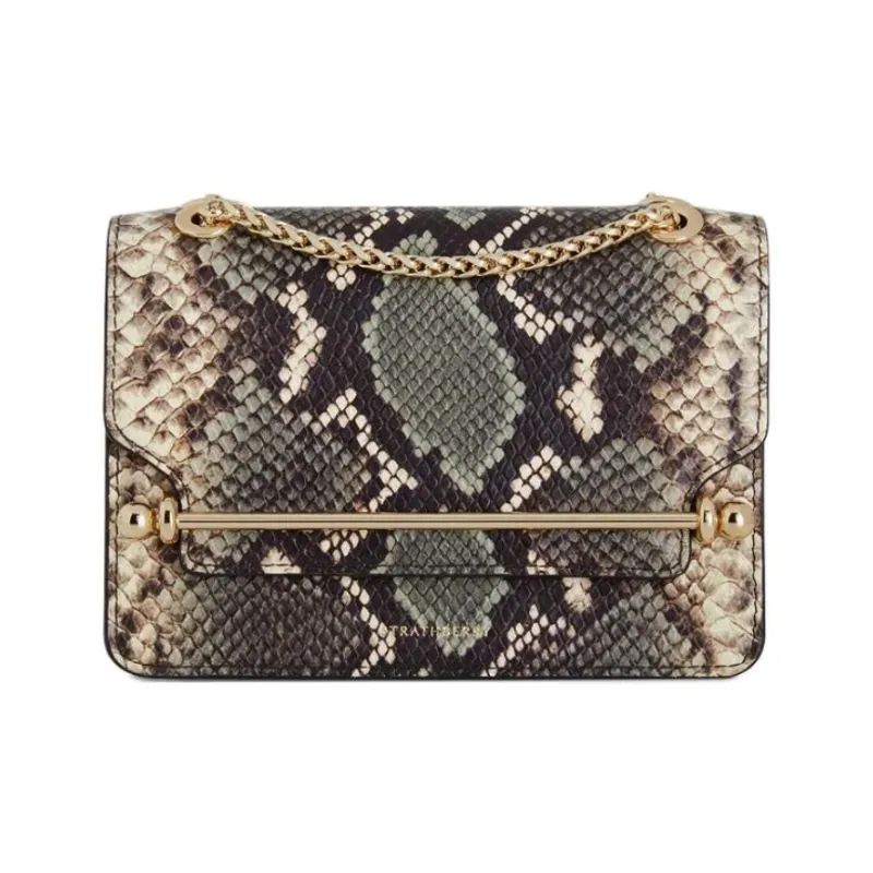 Strathberry Snakeskin Print Calfskin Crossbody Bag Shoulder Bag Mini Women's Multicolor-0