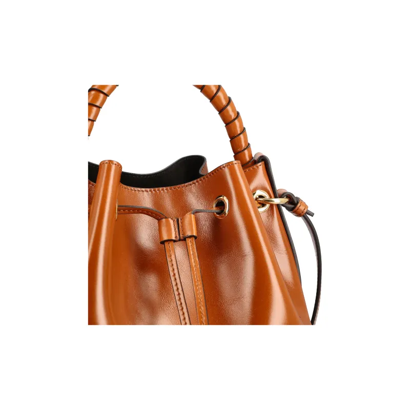Chloe Marcie Shiny Calfskin Bucket Bags Shoulder Bag Crossbody Bag Handbag Regular Women's Brown-3