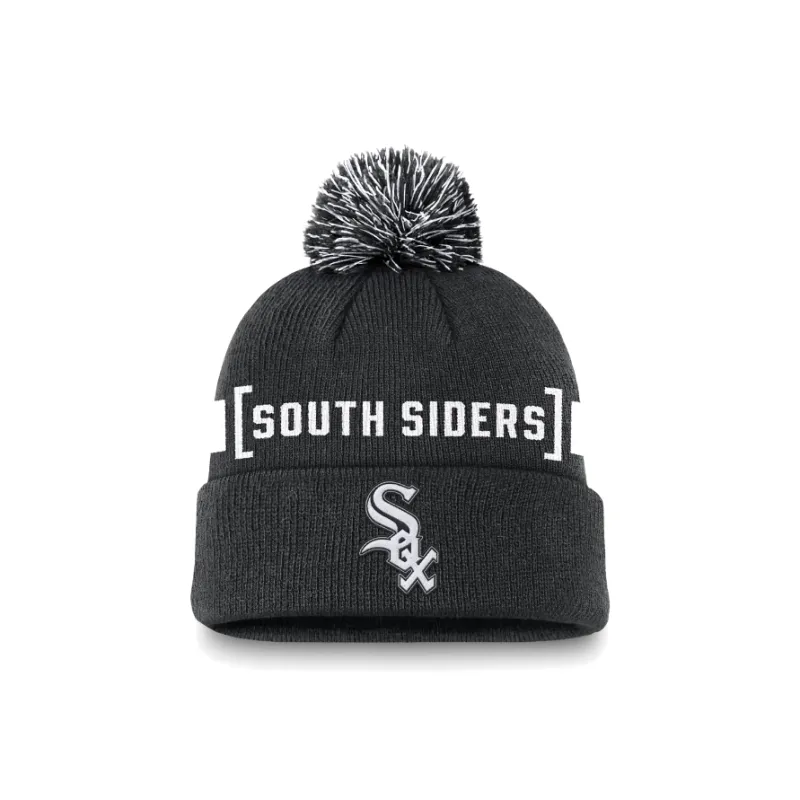 Nike Chicago White Sox Hometown Peak Men's Nike Mlb Cuffed Pom Beanie-0