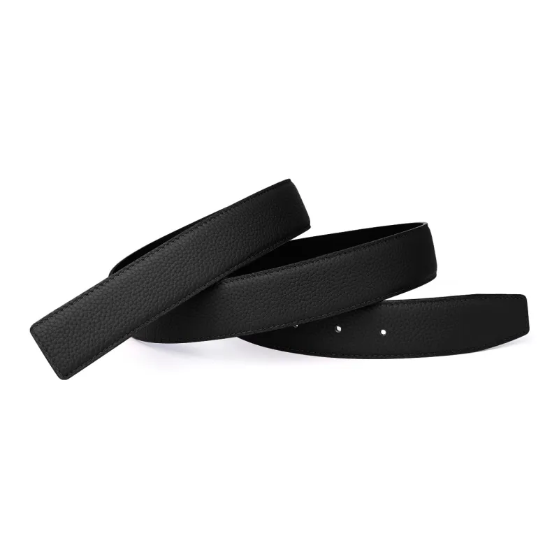 Jaylen Oos Compatible With Smooth Buckle/Pin Buckle/Automatic Buckle Cow Leather Leather Belts Men's Black 3.5cm/3.8cm-4