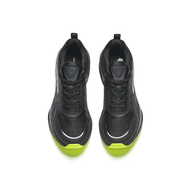 Anta Running Collection Anti Slip Wear Resistant Low Top Running Shoes Men's Black-2