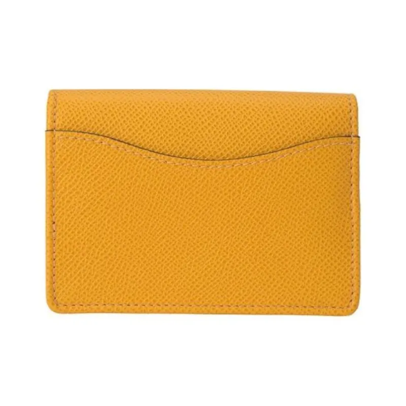 FERRAGAMO GANCINI Calfskin Card Holder Women's Yellow-2