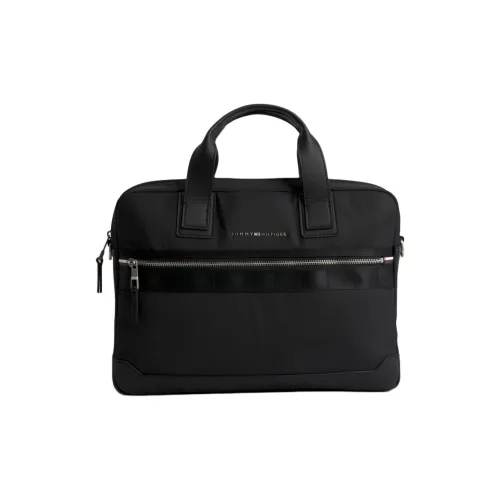 Tommy Hilfiger Recycled Material One Shoulder Crossbody Computer Handbag Men's Black