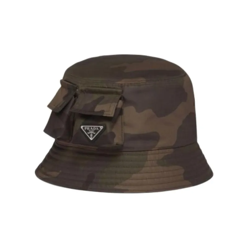 PRADA Leather Bucket Hats Men's Green-1