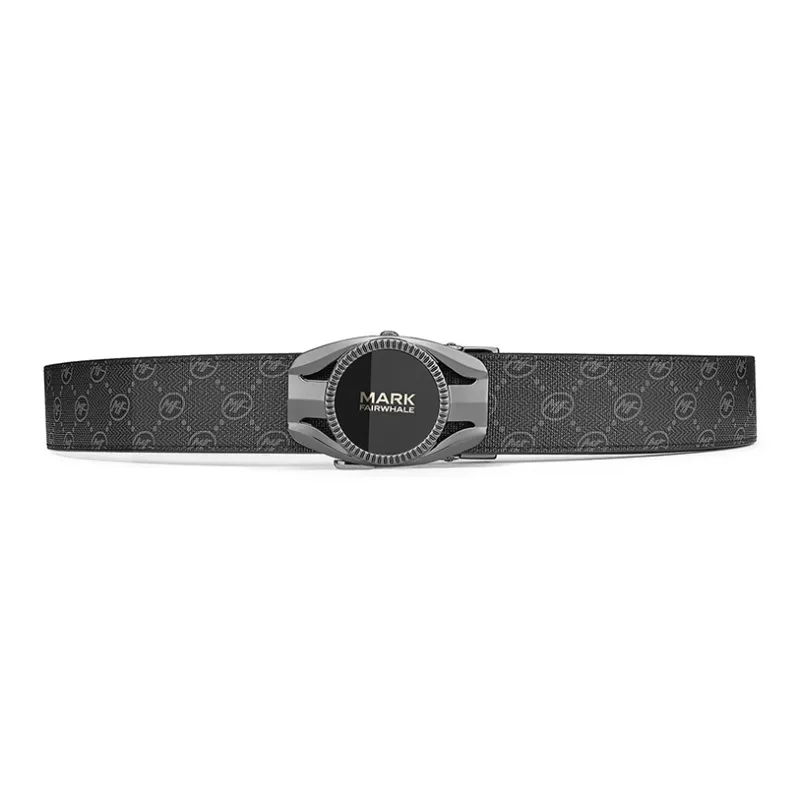 FAIRWHALE Ceremonial Business Automatic Buckle Belt Pvc Leather Belts Men's Width 3.5CM-3