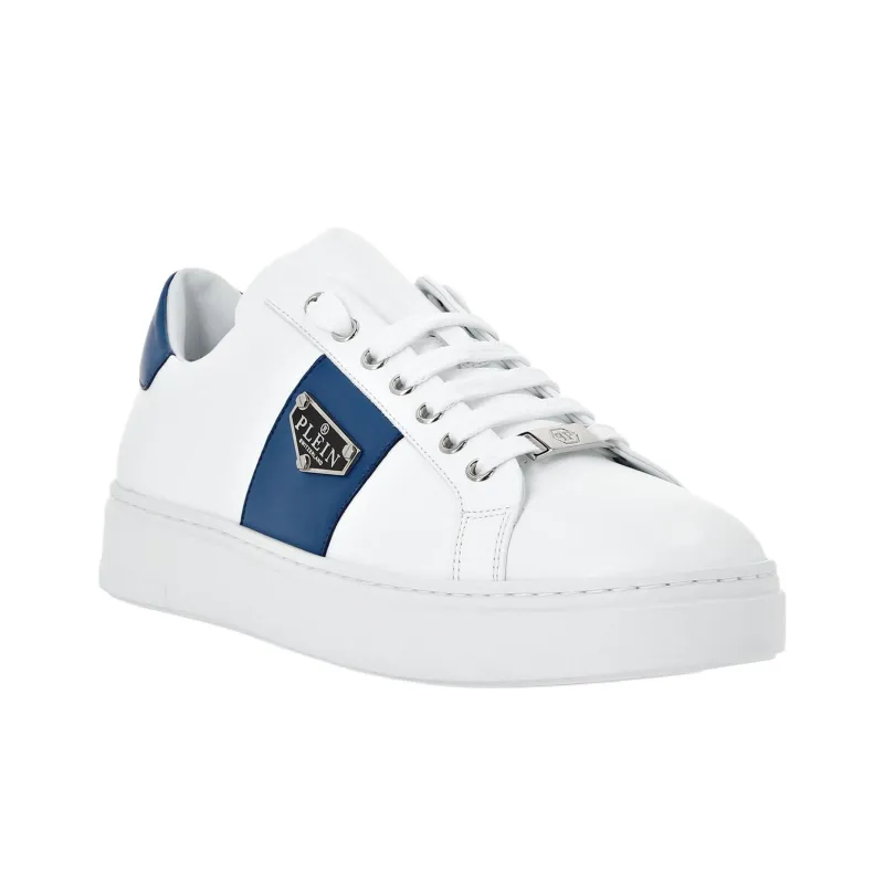 PHILIPP PLEIN Lo Top Low Top Skateboard Shoes Unisex White Blue-2