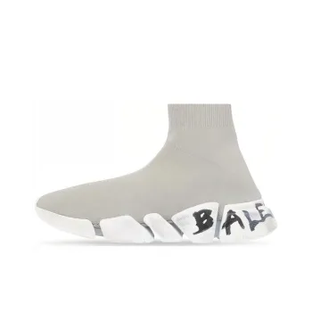 Balenciaga Speed 2.0 Graffiti Recycled Knit Grey White