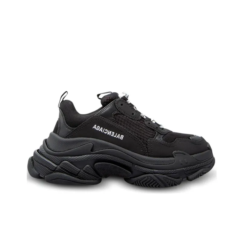 Balenciaga Triple S Black White Lace Women's-1