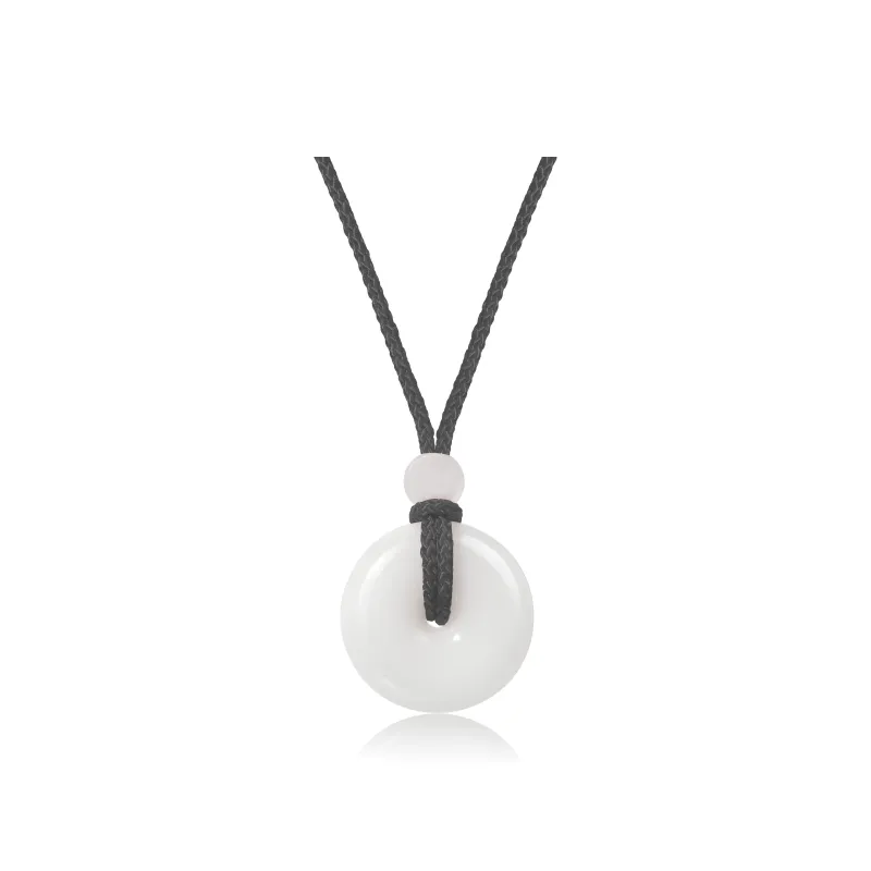 ORTAFFA Hetian Jade Necklaces Pale Greenish White Jade Unisex-4