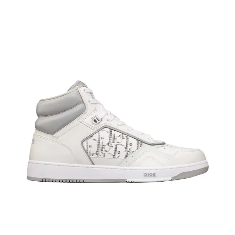 DIOR B27 High White And Gray Smooth Calfskin With White DIOR Oblique Galaxy Leather-1