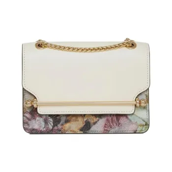 Strathberry Smooth Calf Leather Shoulder Bag Crossbody Bag Mini Women's White & Multicolor