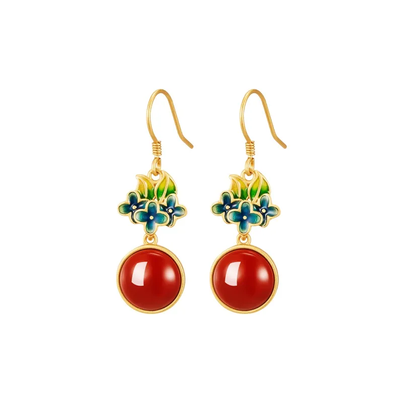 MAMADESHOUHU Agate Jade Earrings Women's-0