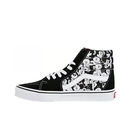 Line Friends X Vans SK8 Skateboard Shoes Unisex High-Top Black/White