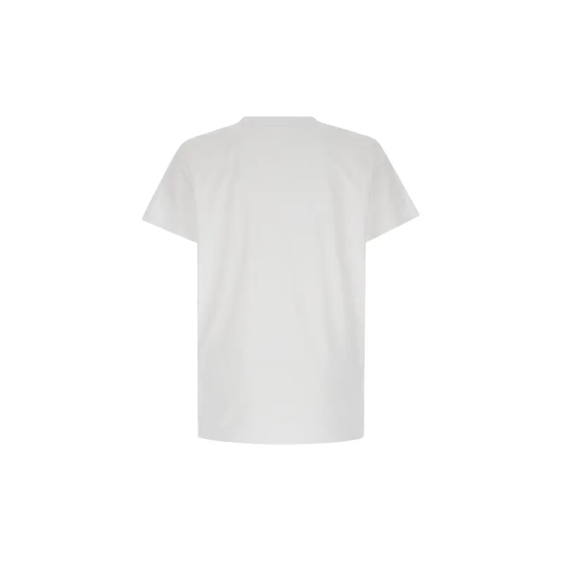 BALMAIN Flocked Logo Crewneck T Shirt-1