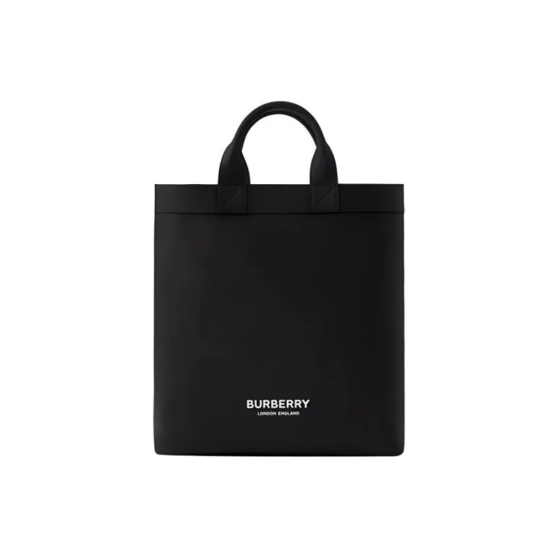 Burberry Artie Series Leather Tote Bag Shopping Bag Handbag Men's Black-0