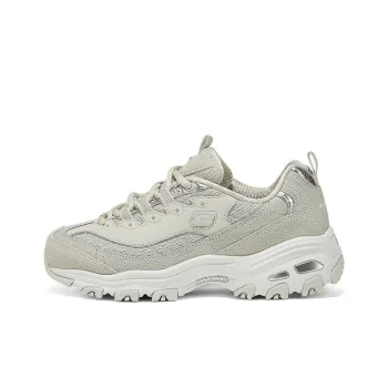 Skechers DLITES Anti Slip Wear Resistant Low Top Chunky Sneakers Women's Gray Silver