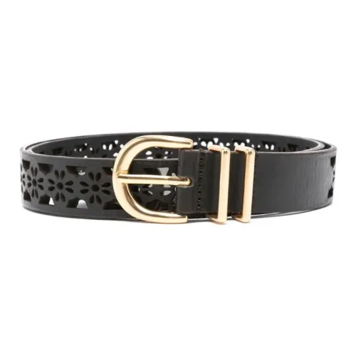 Maje Floral Detail Leather Belt