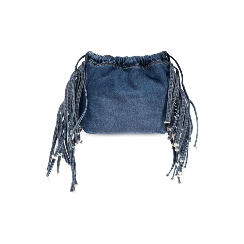 MOSCHINO Denim Handbag Shoulder Bag Women's Blue-3