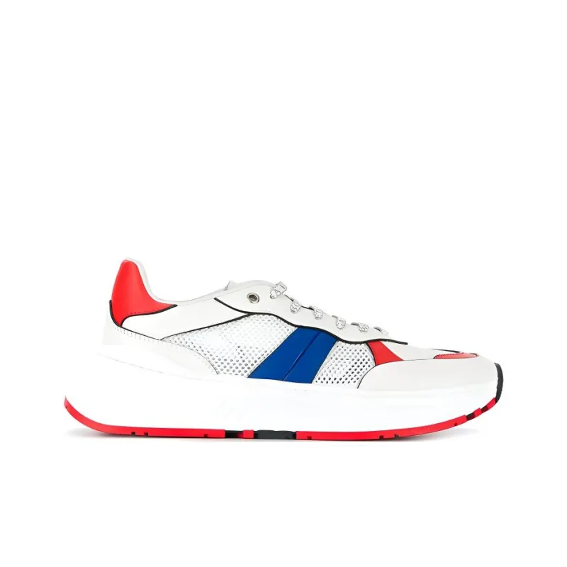 Bottega Veneta Speed Low Top Casual Shoes Men's White Blue Red-1
