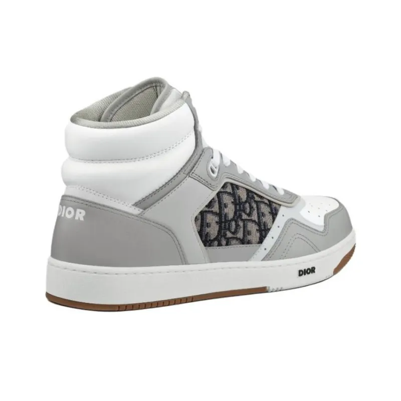 DIOR B27 High Top Gray White Beige Black DIOR Oblique Jacquard-3