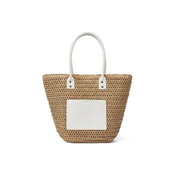 ST&SAT Fabric With Synthetic Leather Shoulder Bag Women's White